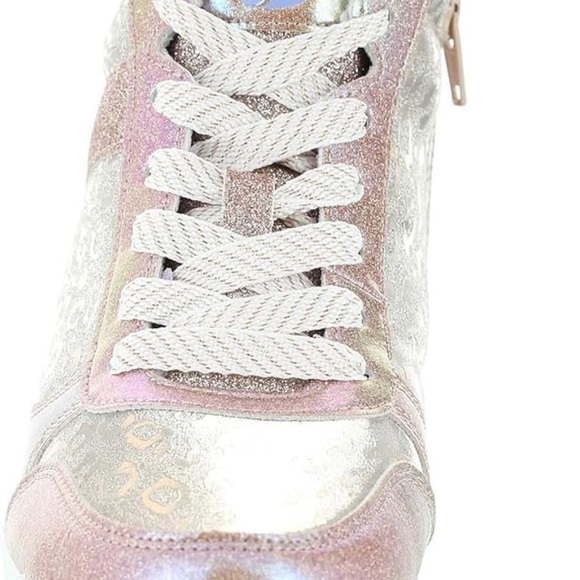 Sketchers Girl's Street Standouts 2.0-Leopard Shine Sneaker in Rose Gold - Picture 4 of 9
